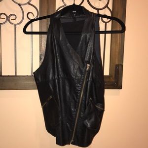 Black leather vest